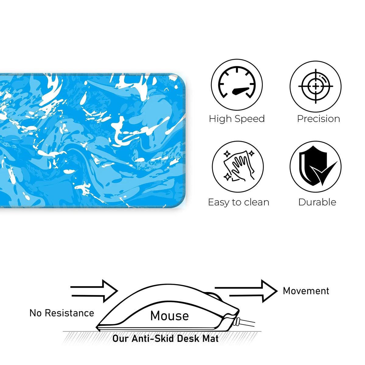 Marble theme Design Desk Mat
