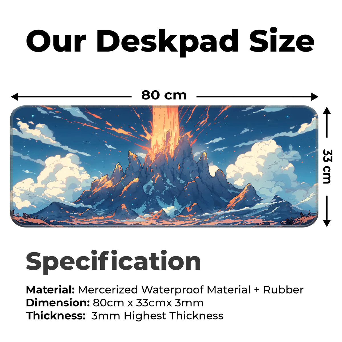 Exploding Volcano Anime Deskmat