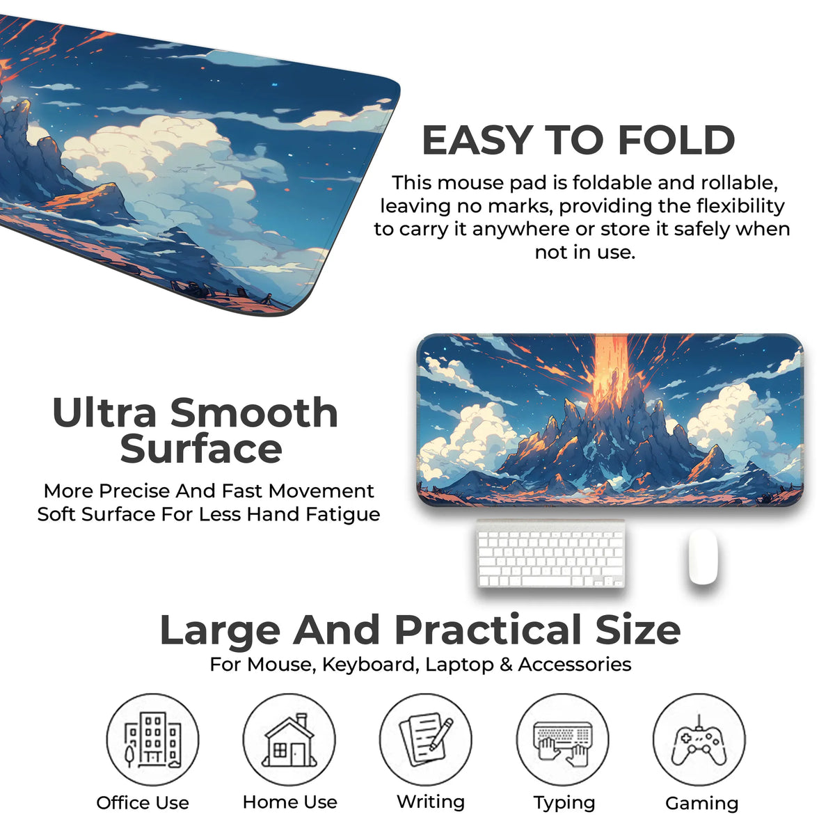 Exploding Volcano Anime Deskmat