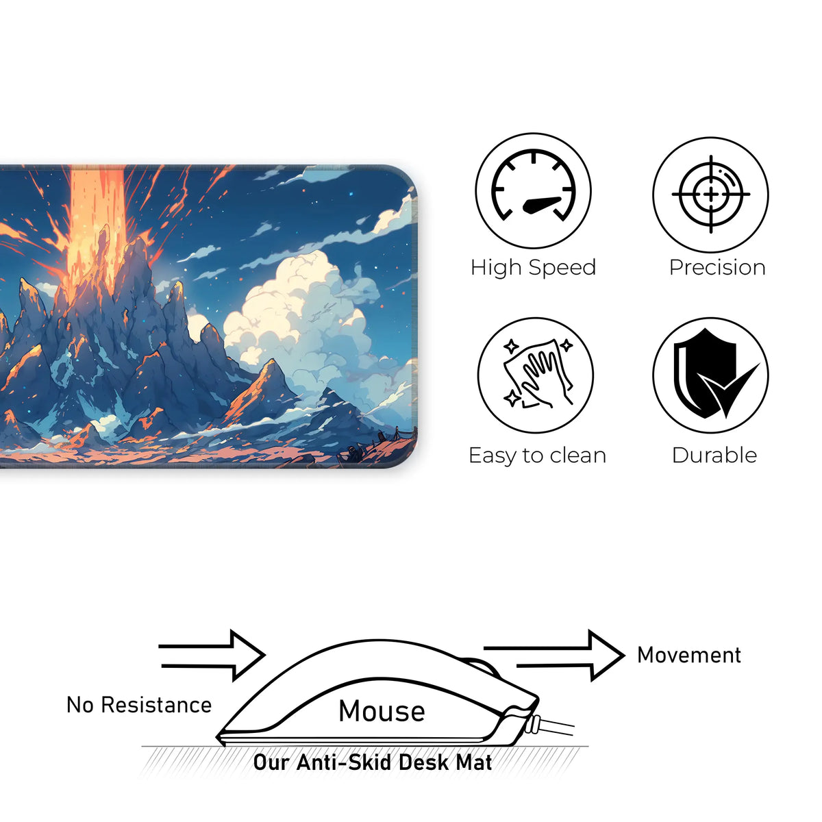 Exploding Volcano Anime Deskmat