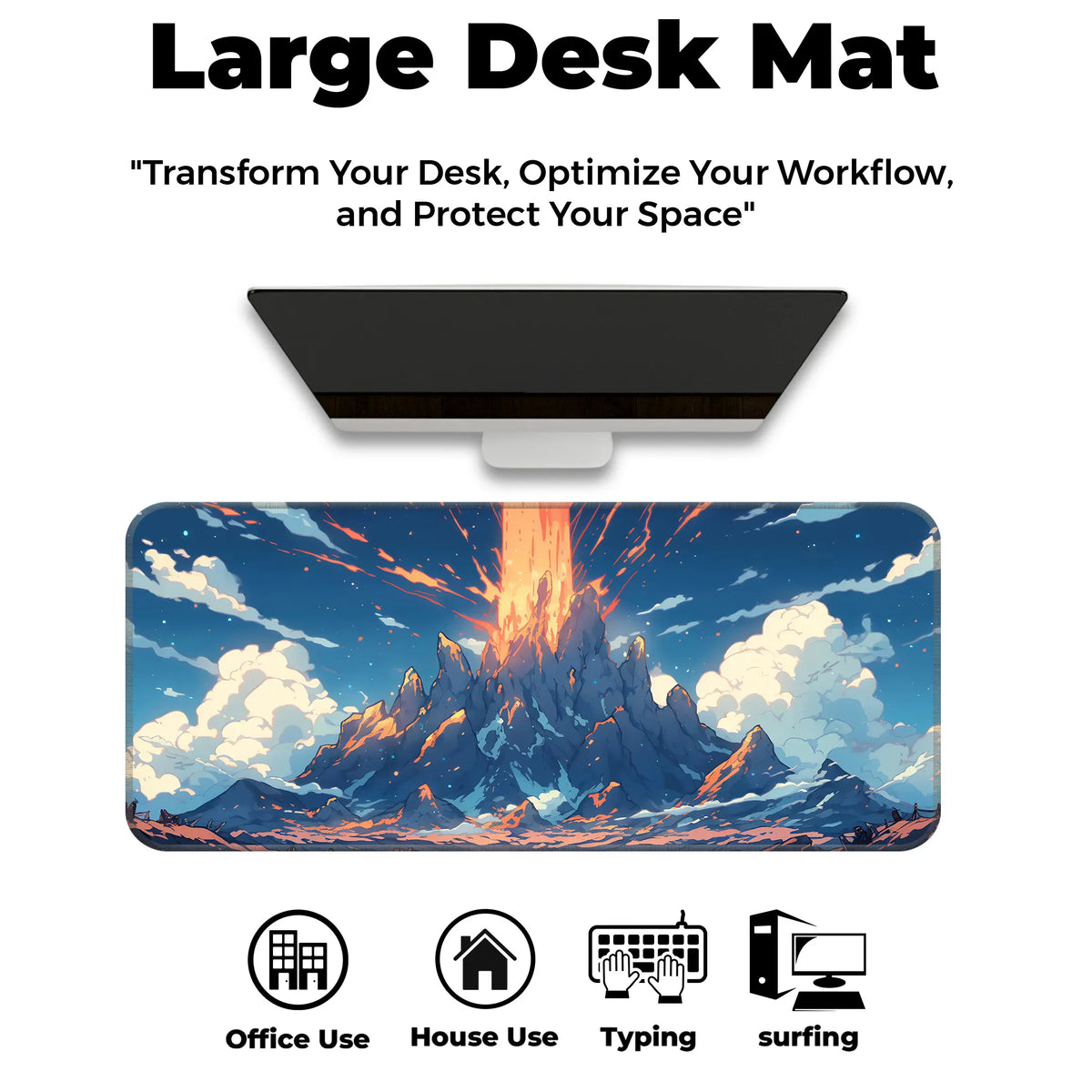 Exploding Volcano Anime Deskmat