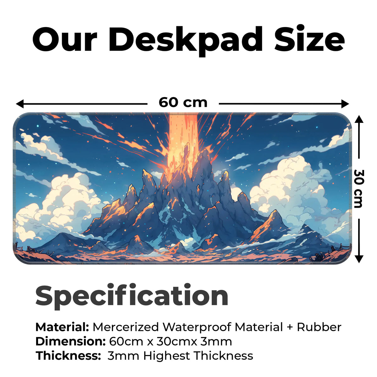 Exploding Volcano Anime Deskmat
