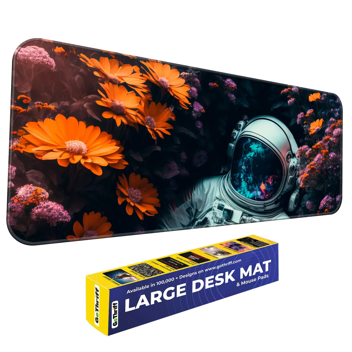 Astronaut in Flowers Deskmat