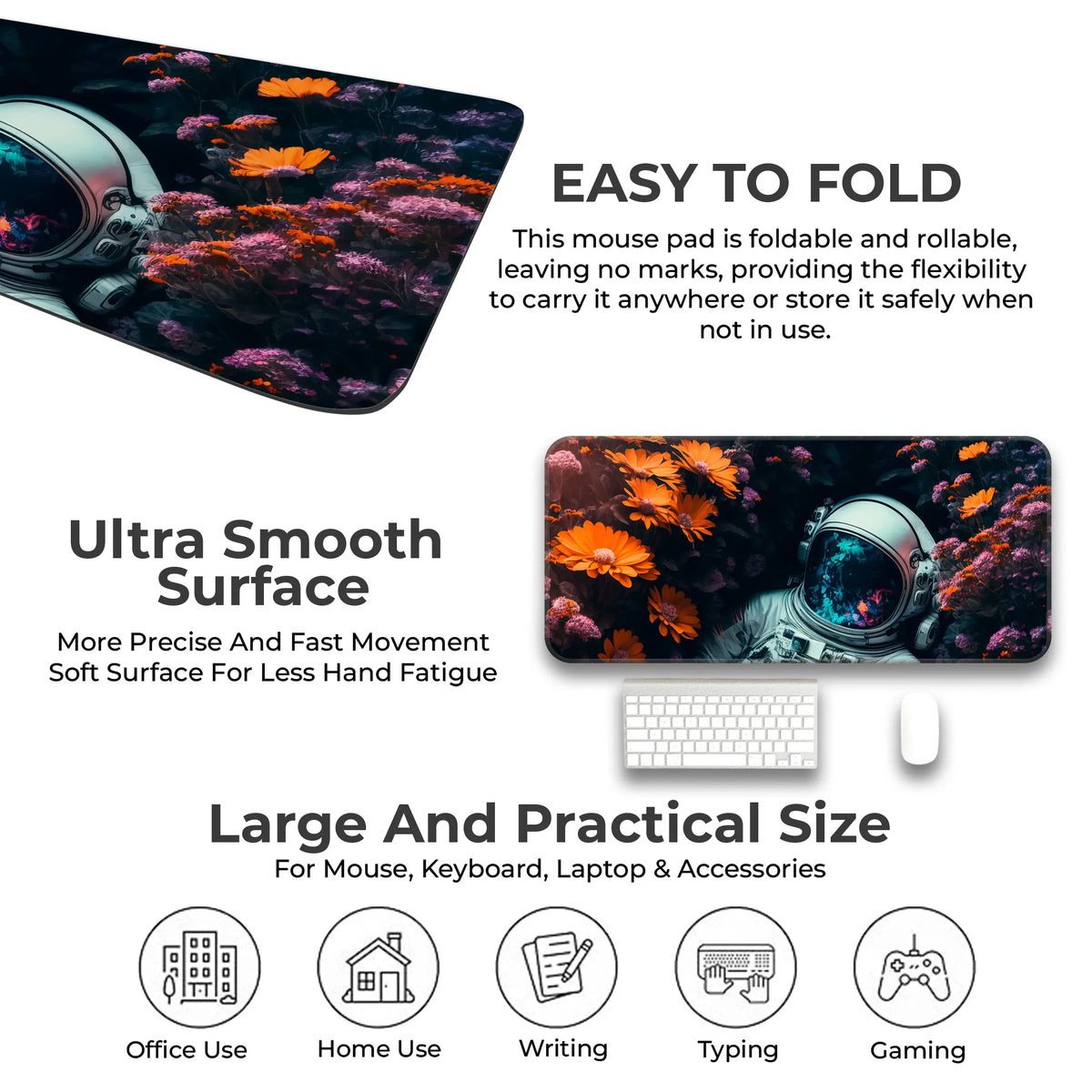 Astronaut in Flowers Deskmat