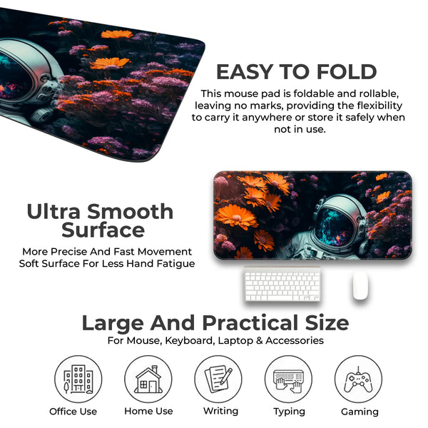 Astronaut in Flowers Deskmat
