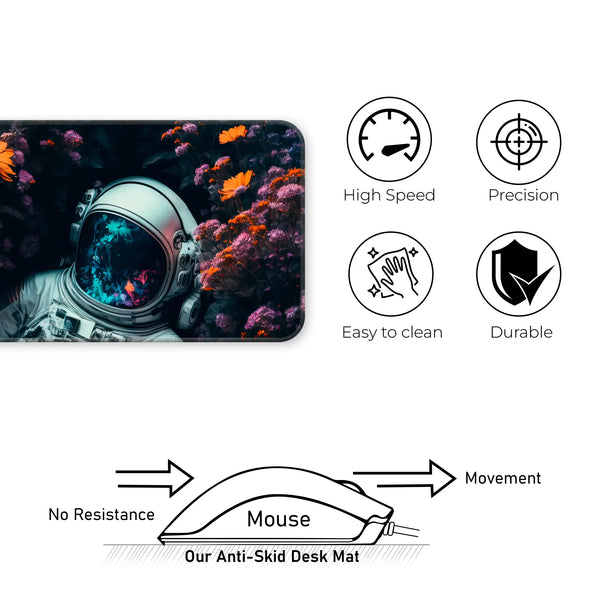Astronaut in Flowers Deskmat