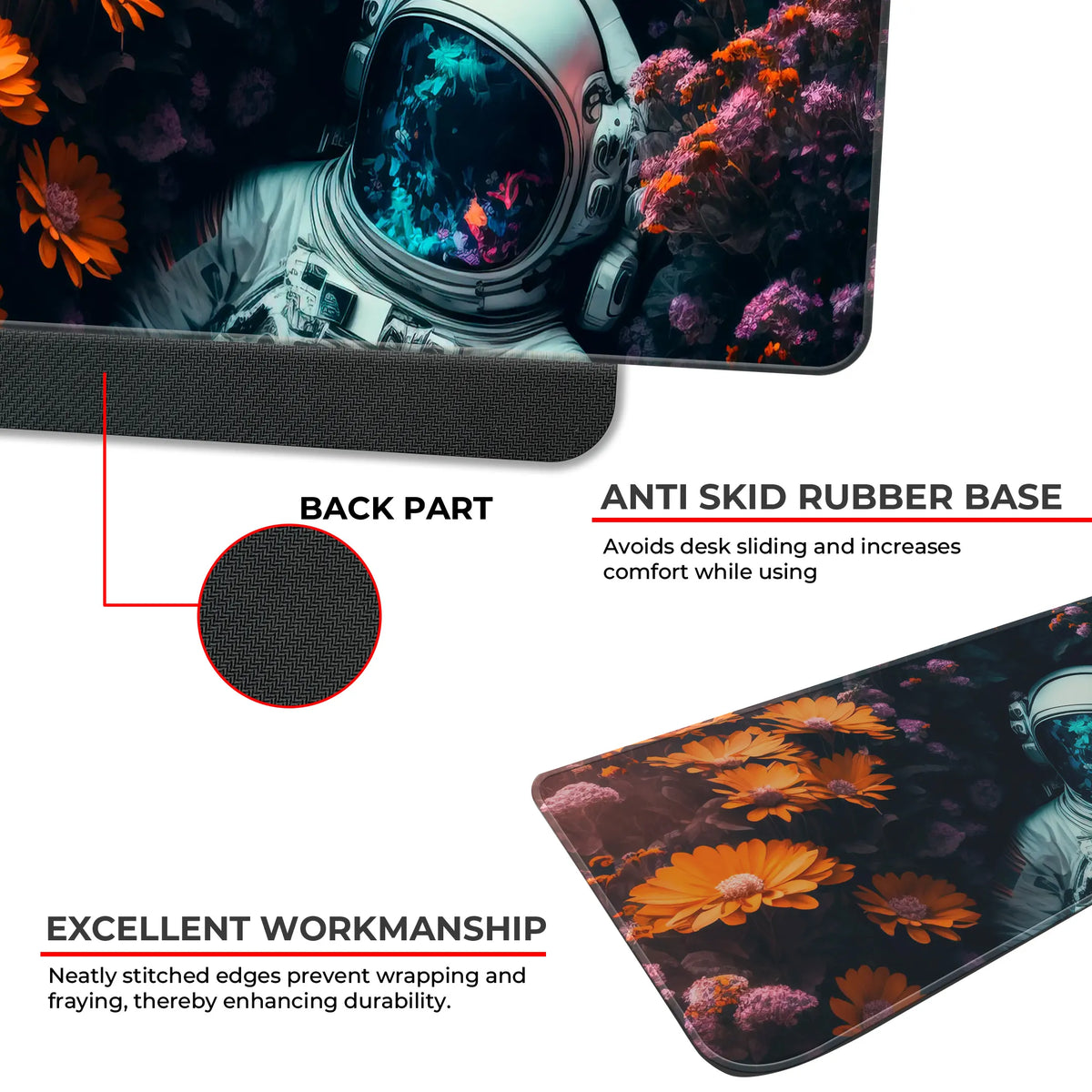 Astronaut in Flowers Deskmat