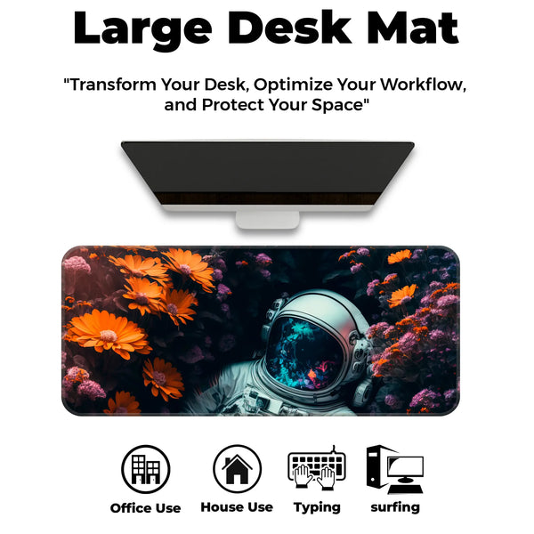 Astronaut in Flowers Deskmat