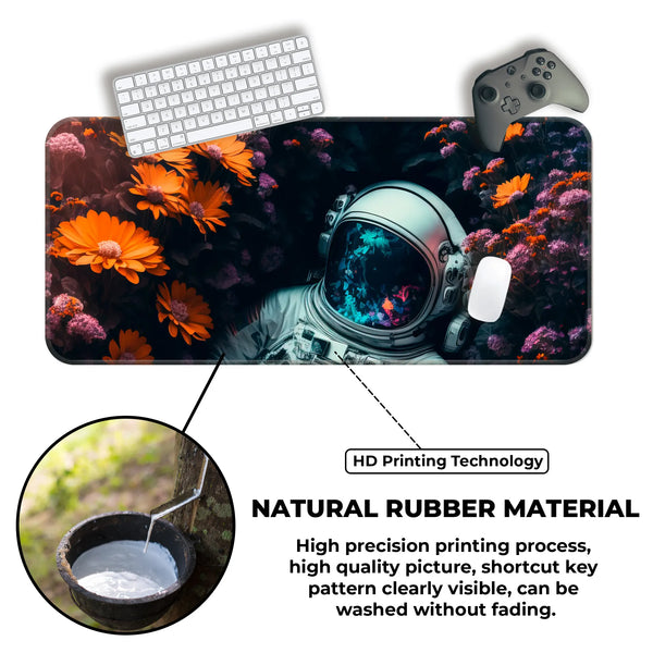 Astronaut in Flowers Deskmat