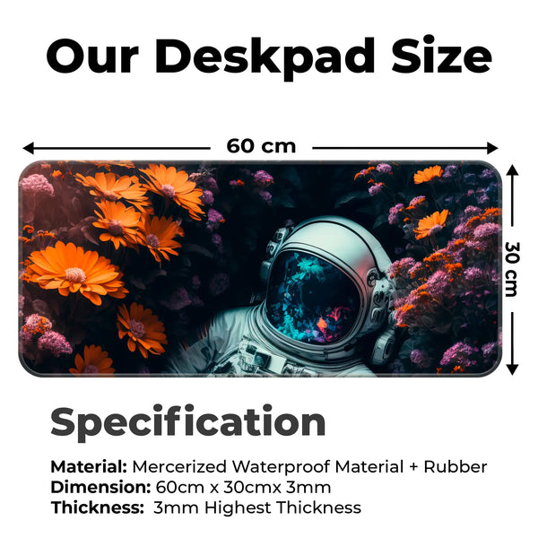 Astronaut in Flowers Deskmat