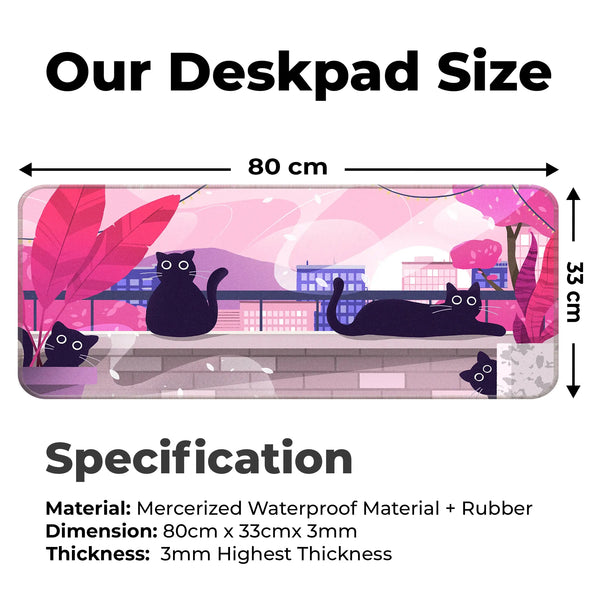 Playful Black Cats Deskmat