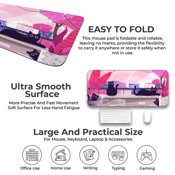 Playful Black Cats Deskmat