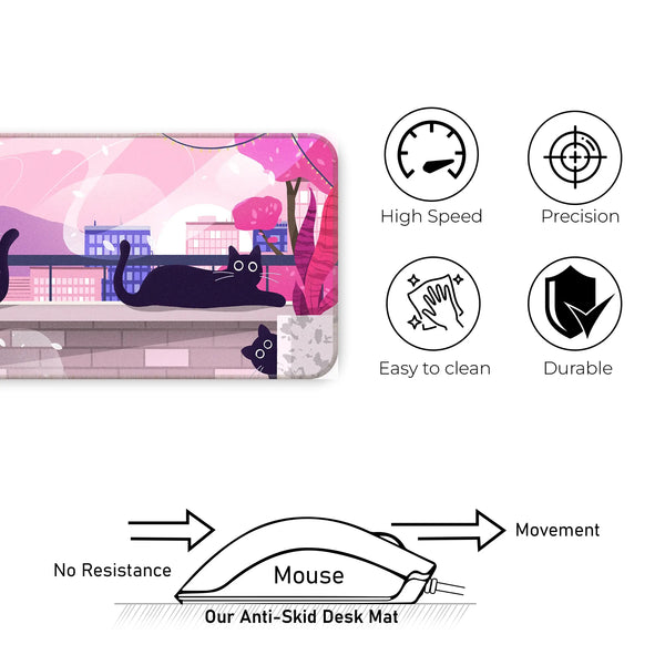 Playful Black Cats Deskmat