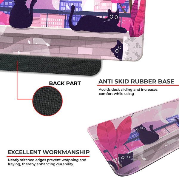 Playful Black Cats Deskmat