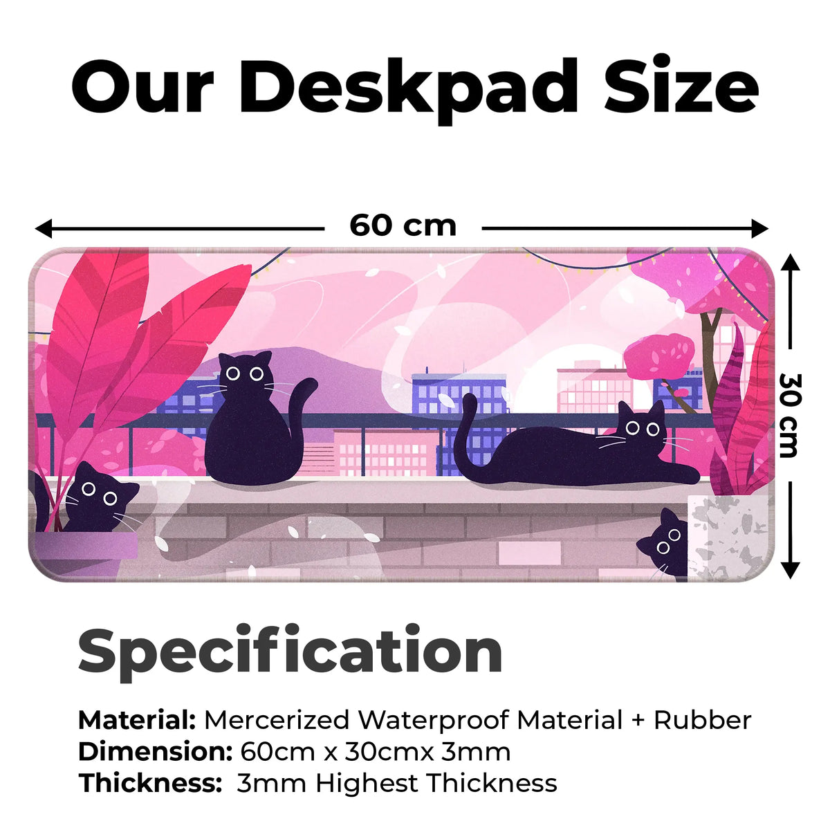 Playful Black Cats Deskmat