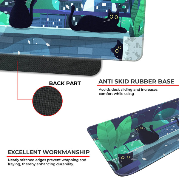 Playful Black Cats Deskmat