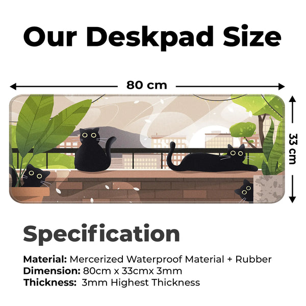 Playful Black Cats Deskmat