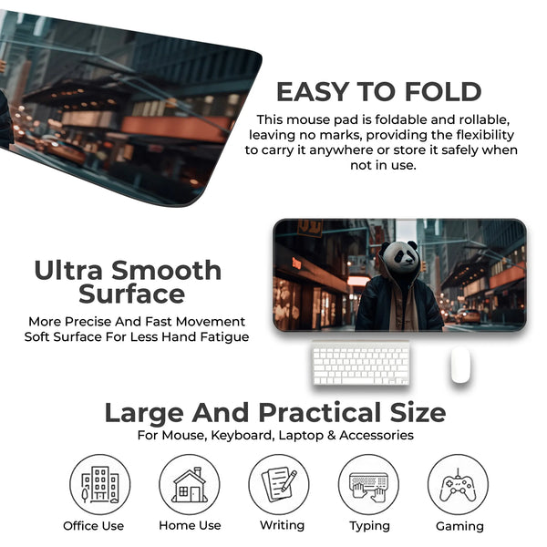 Panda in the hood Deskmat
