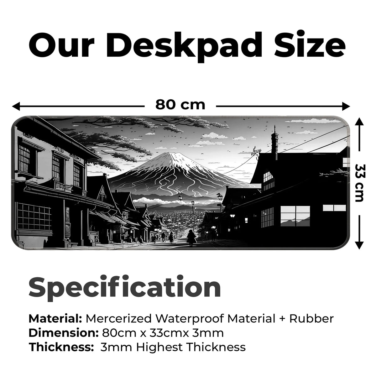 Fuji Noir Deskmat