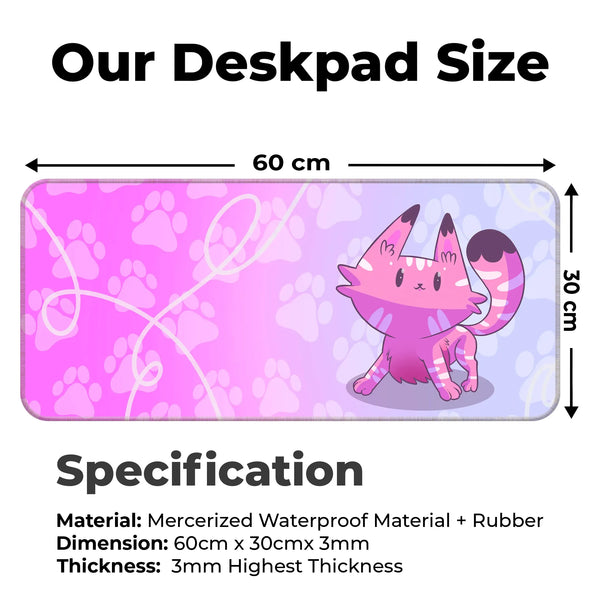Kawaii Pink Cat Deskmat