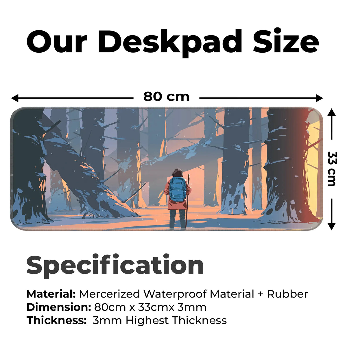 Wanderer in the Winter Woods Deskmat