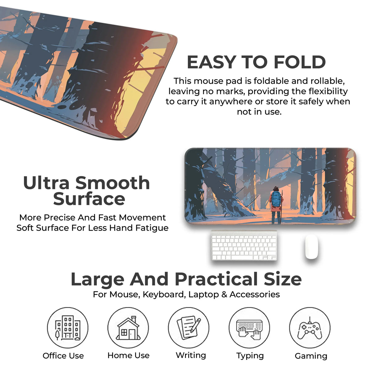 Wanderer in the Winter Woods Deskmat