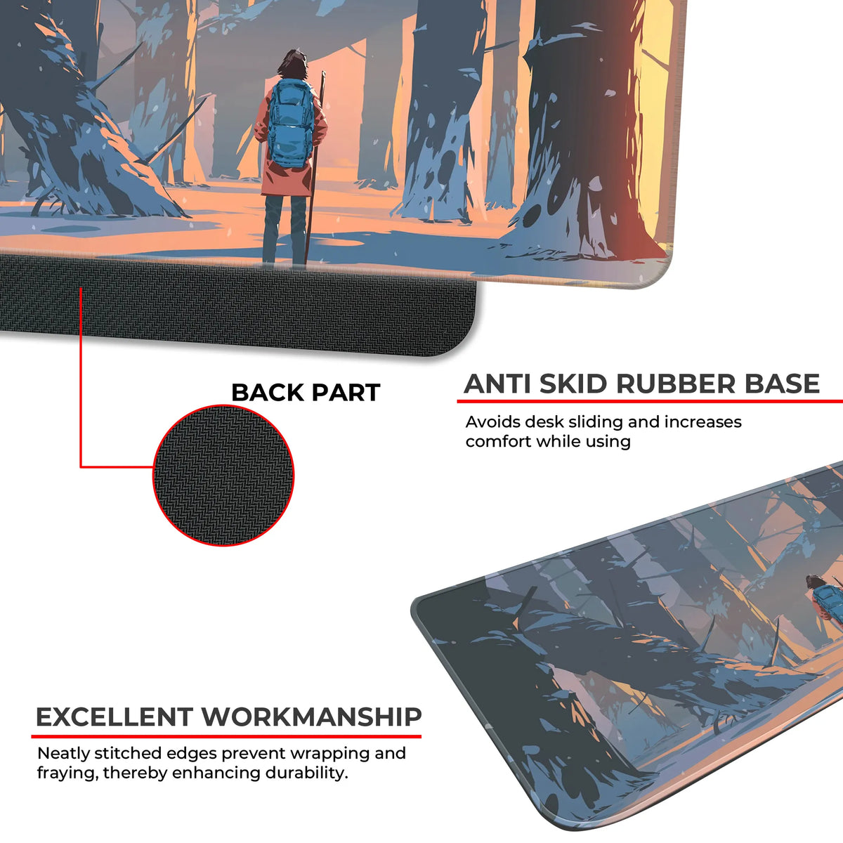Wanderer in the Winter Woods Deskmat