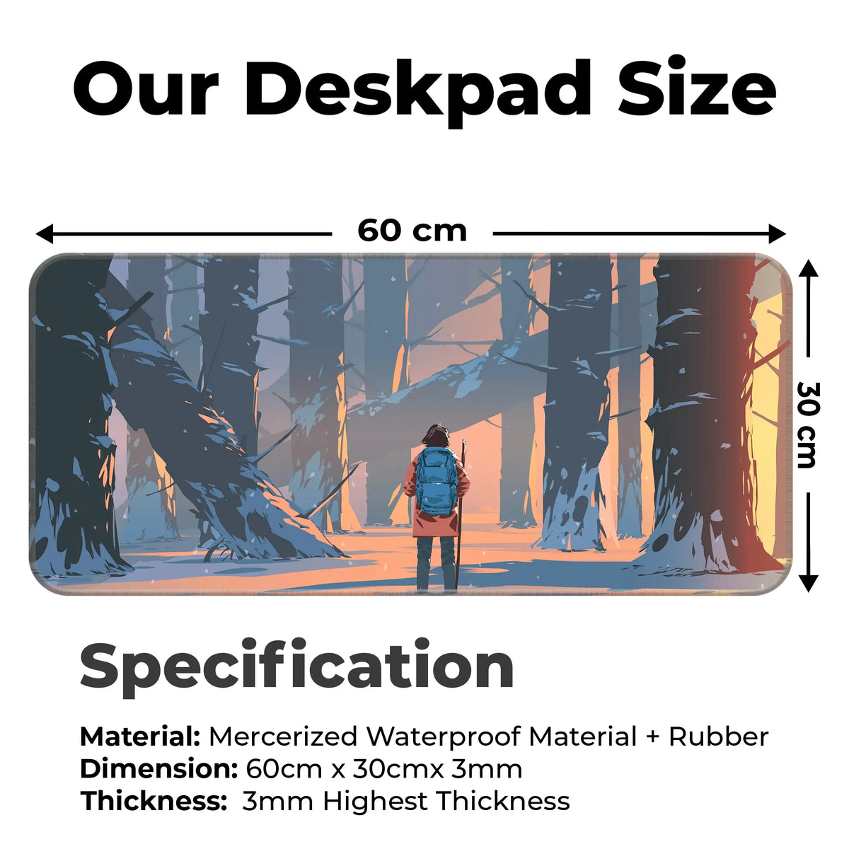 Wanderer in the Winter Woods Deskmat