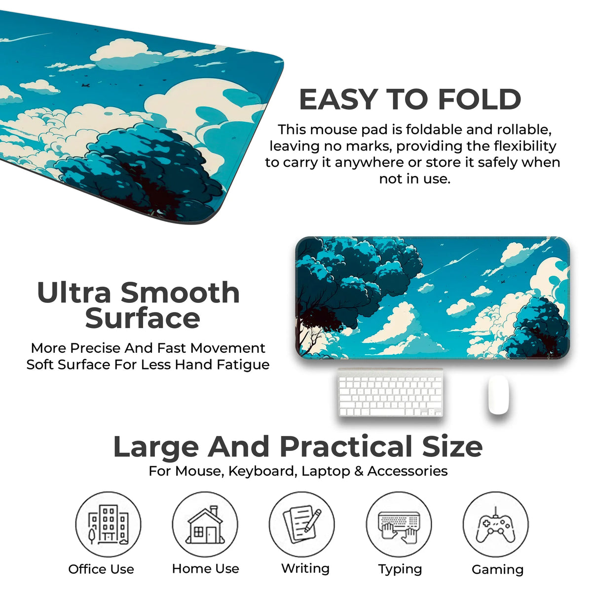 Cloud and trees Deskmat