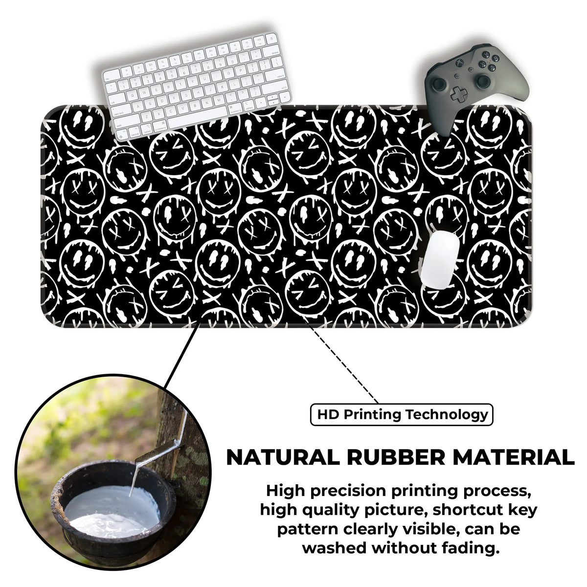 Graffiti Drip Smiley Deskmat