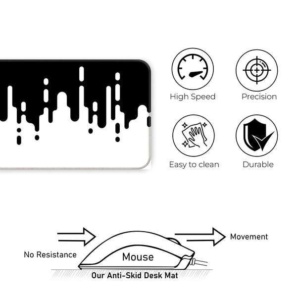 Monochrome Drip Deskmat