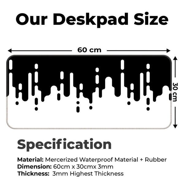Monochrome Drip Deskmat