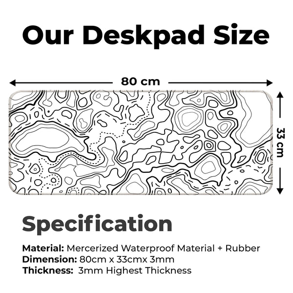 Abstract Terrain Line Art Deskmat