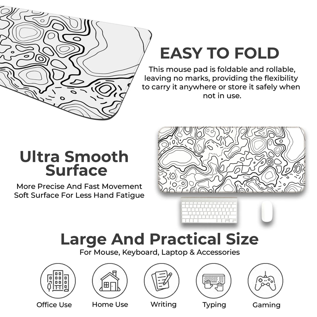 Abstract Terrain Line Art Deskmat