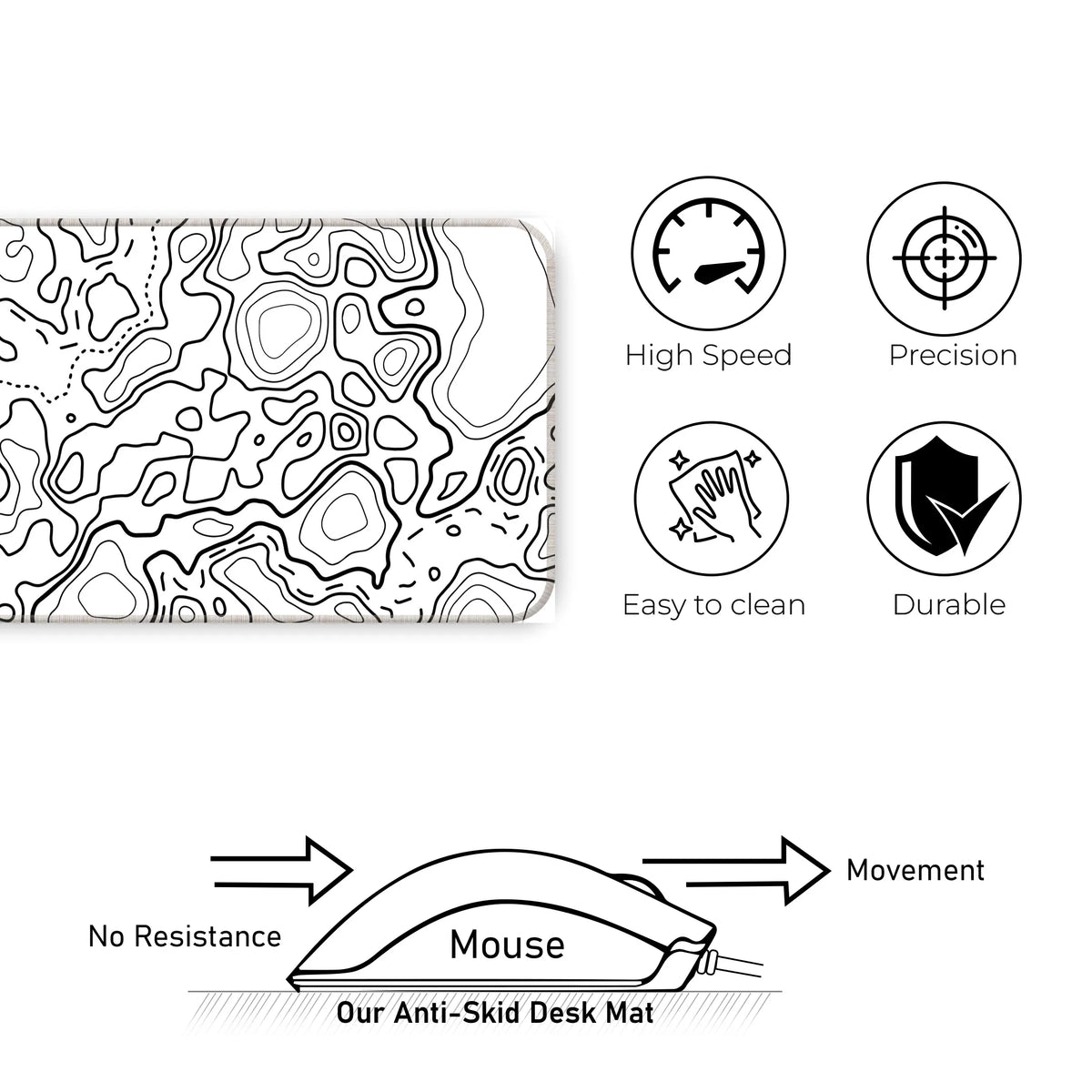 Abstract Terrain Line Art Deskmat