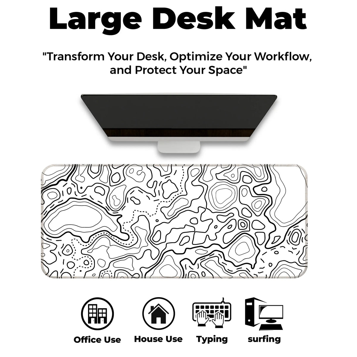 Abstract Terrain Line Art Deskmat