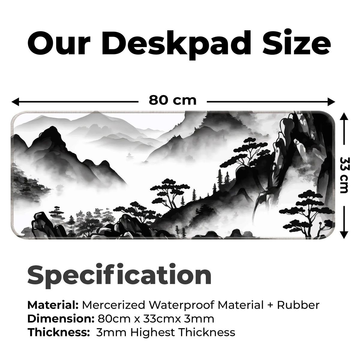 Ink Wash Mountain Deskmat