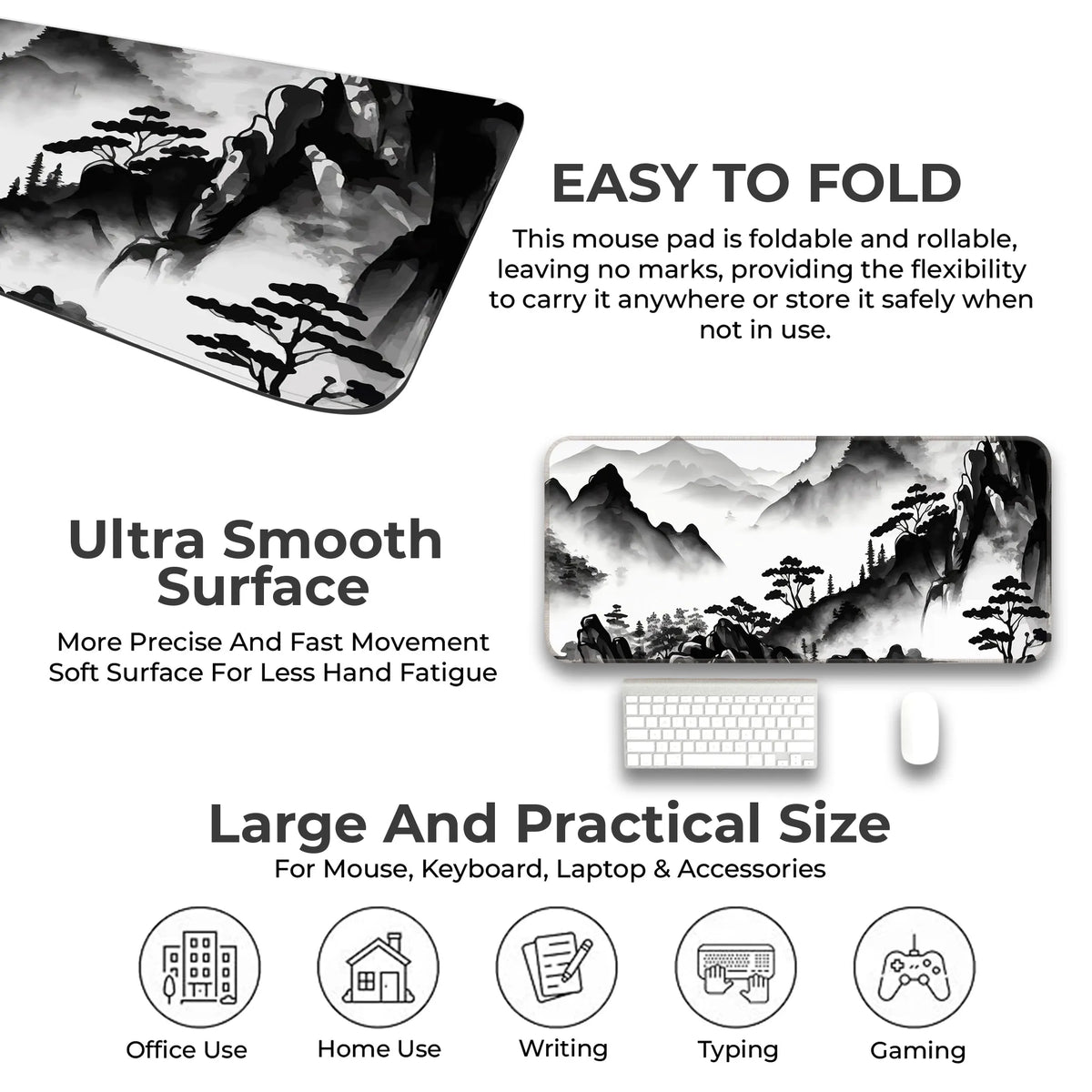 Ink Wash Mountain Deskmat
