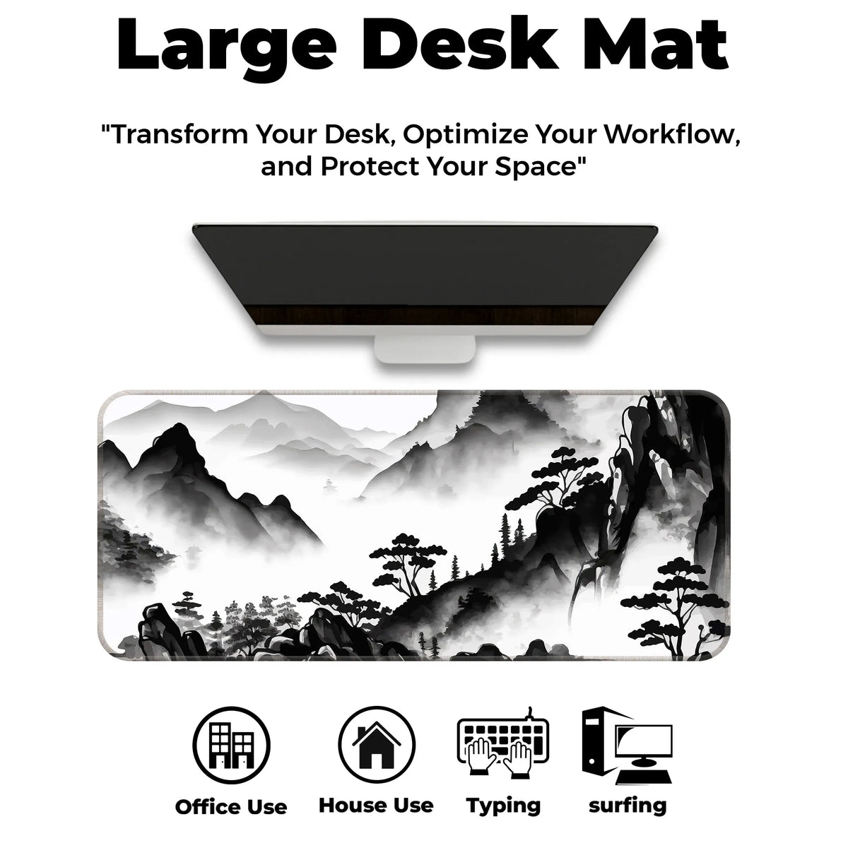 Ink Wash Mountain Deskmat