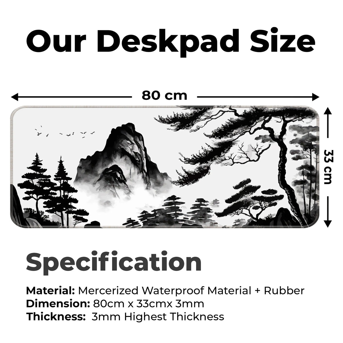 Ink Wash Mountain Deskmat