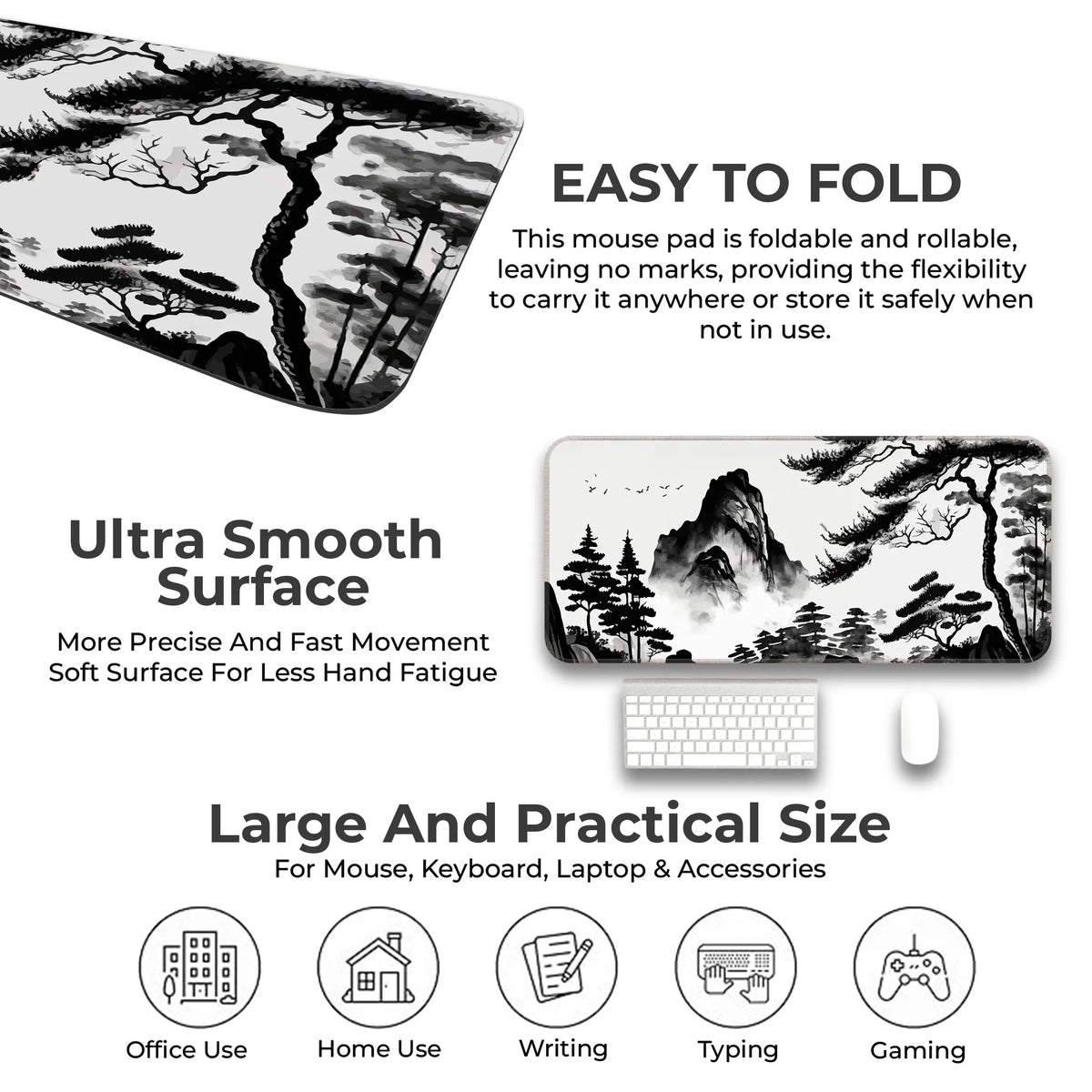 Ink Wash Mountain Deskmat