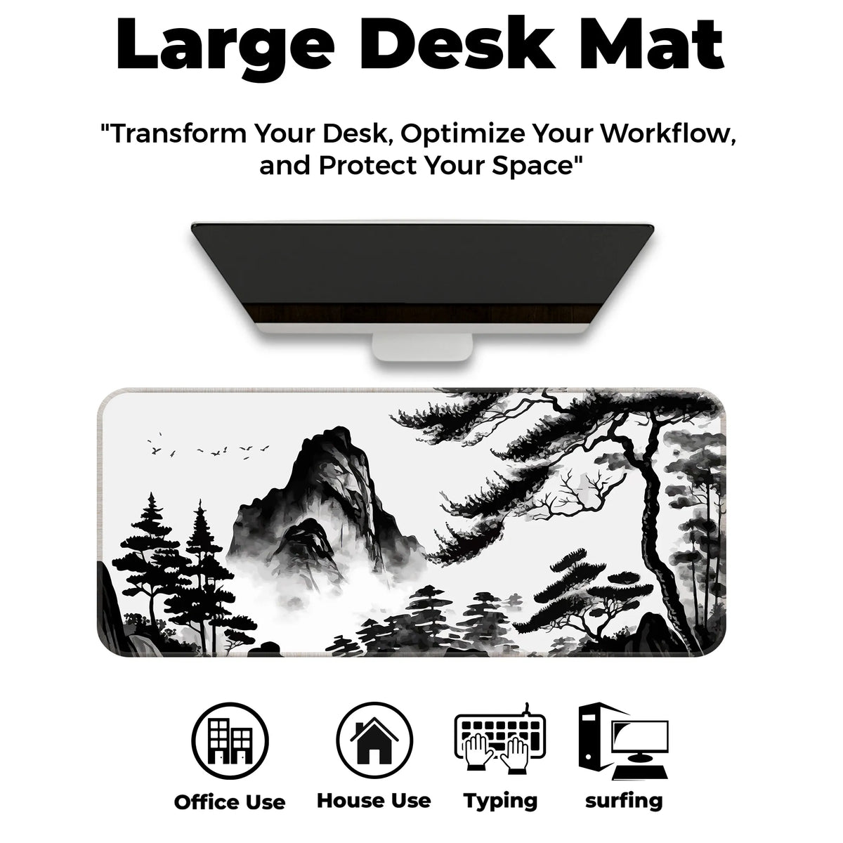 Ink Wash Mountain Deskmat