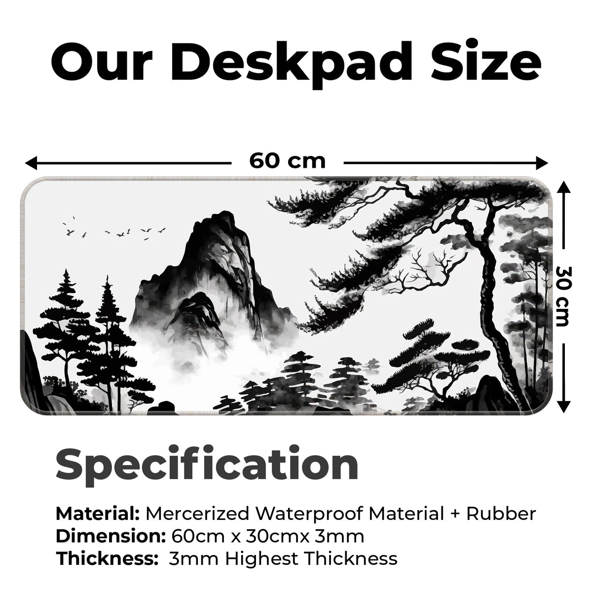 Ink Wash Mountain Deskmat