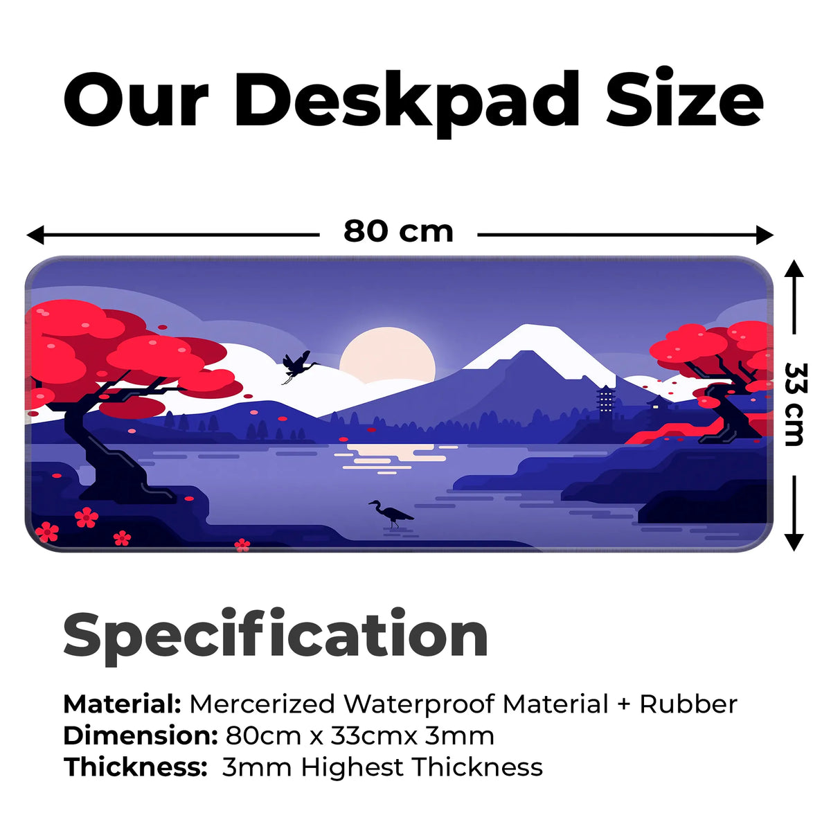Japanese Sunset Mountain Deskmat