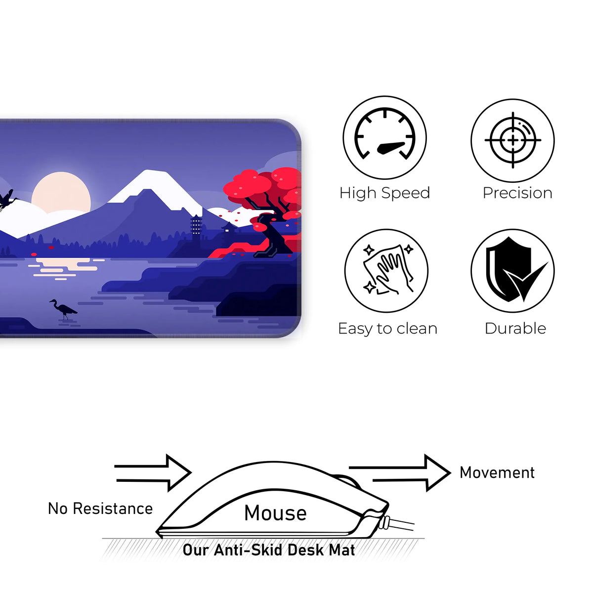Japanese Sunset Mountain Deskmat