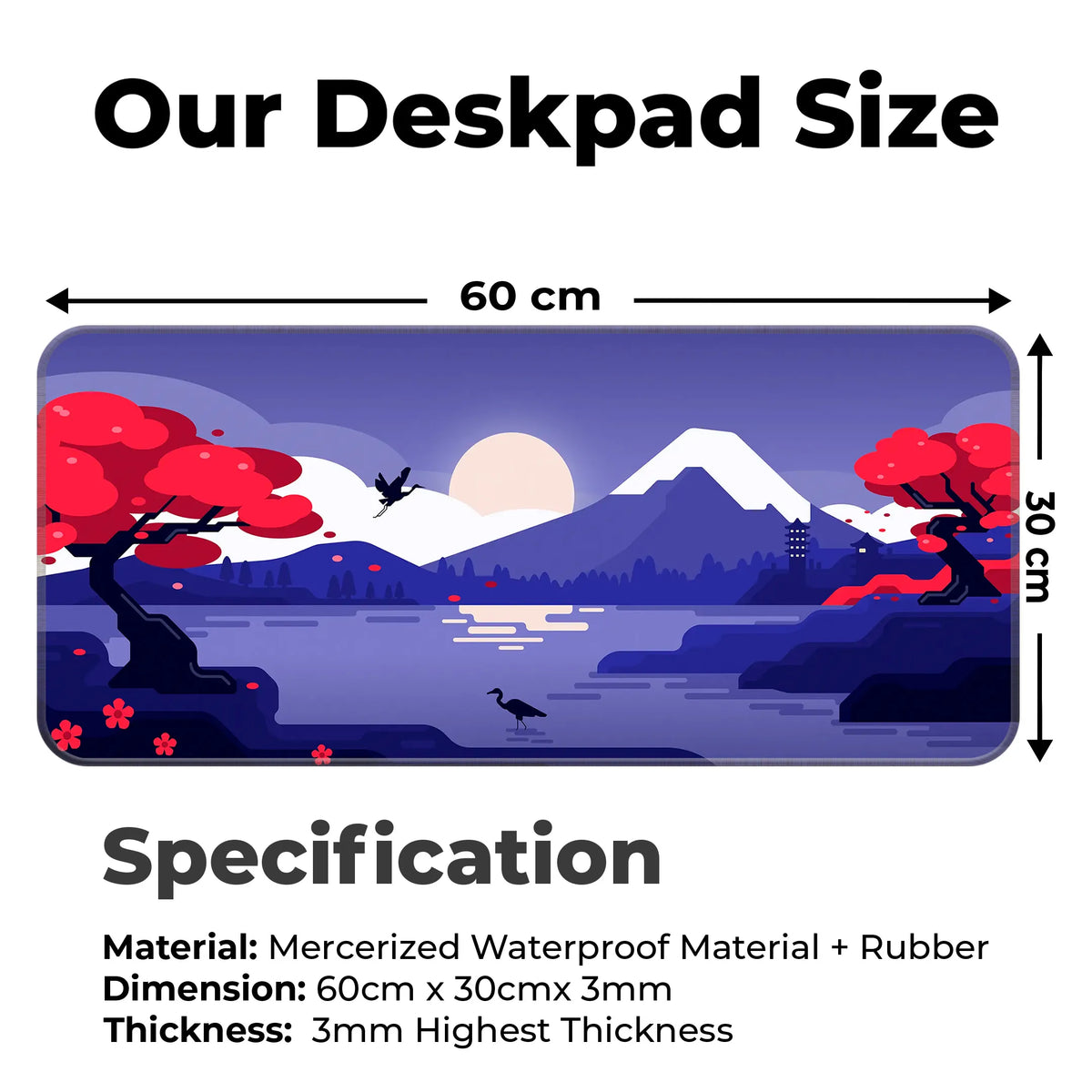 Japanese Sunset Mountain Deskmat