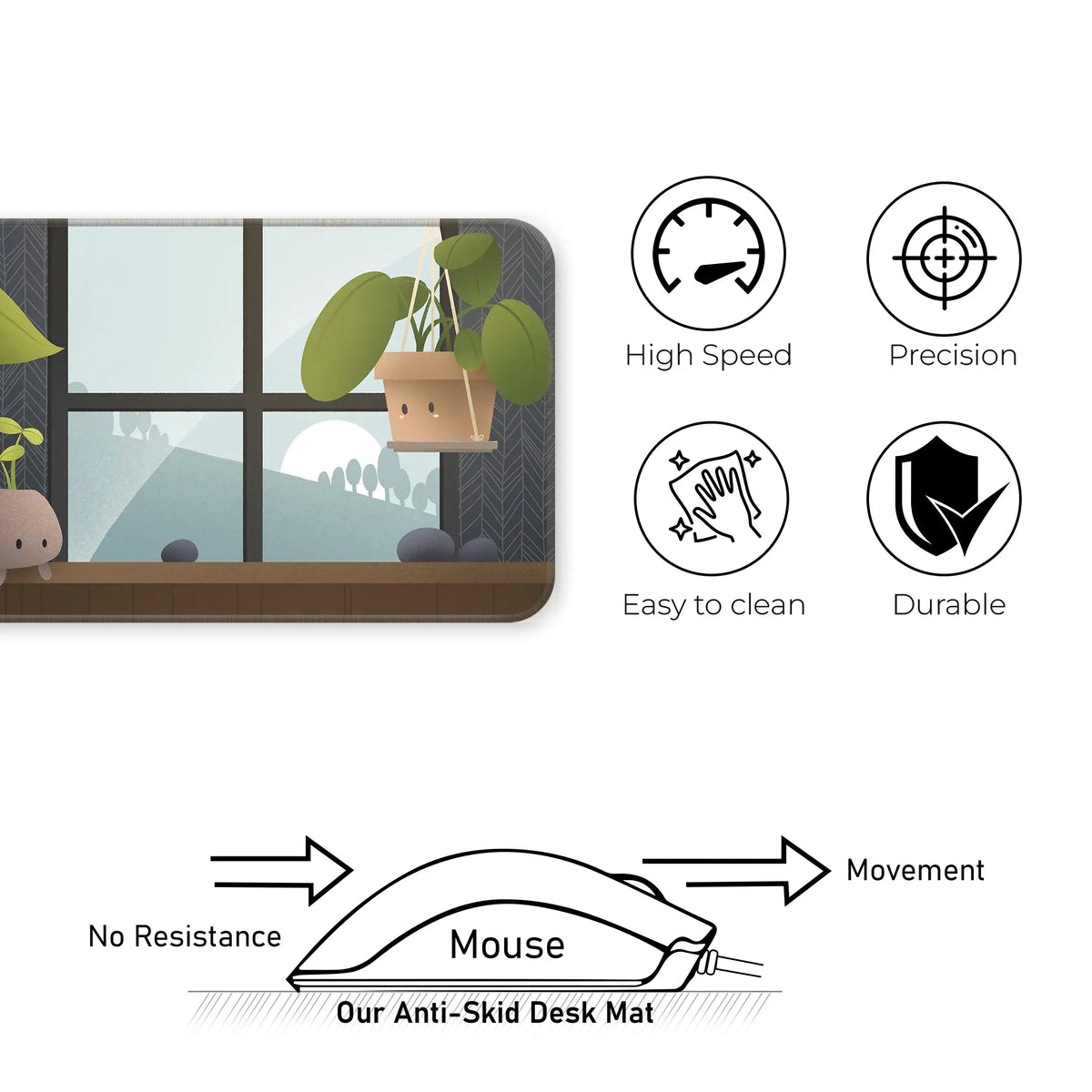 Cute Plant Friends Deskmat