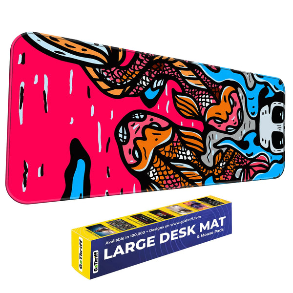 Samurai Koi & Skull Art Deskmat