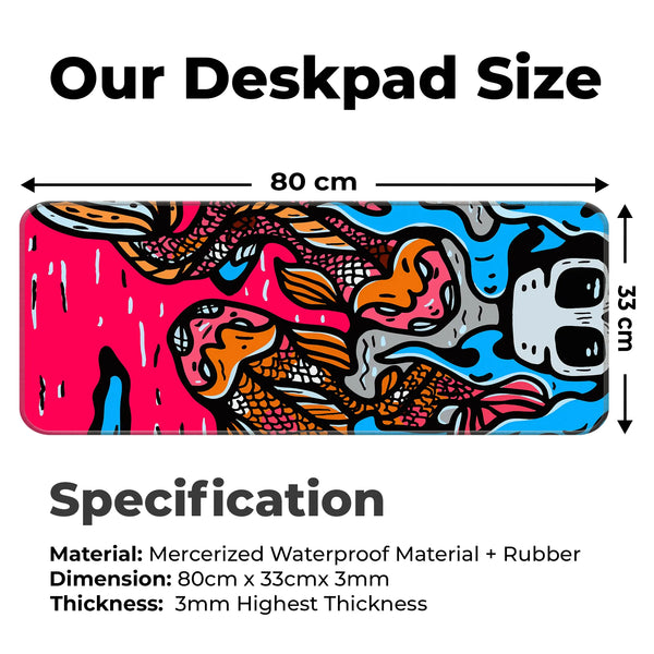 Samurai Koi & Skull Art Deskmat