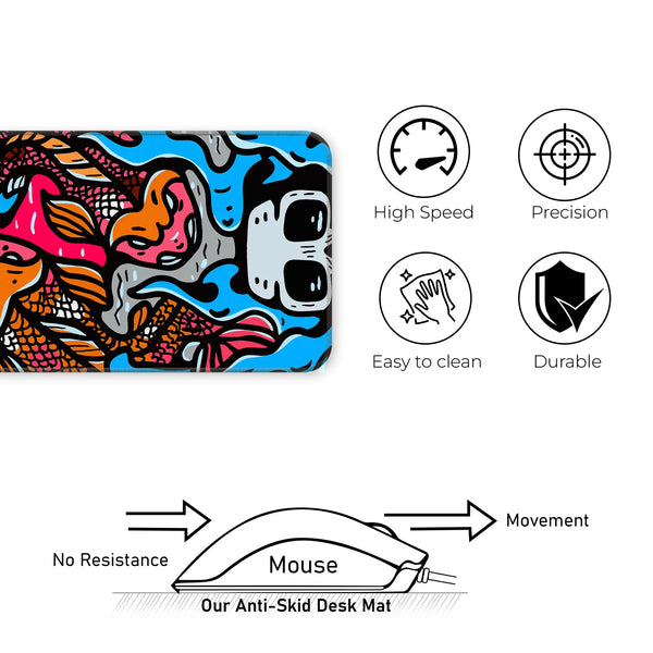 Samurai Koi & Skull Art Deskmat